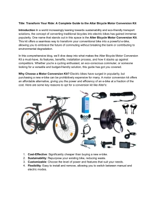 title transform your ride a complete guide
