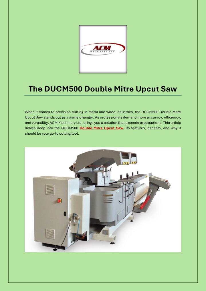 the ducm500 double mitre upcut saw