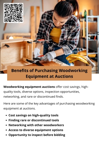 Benefits of Purchasing Woodworking Equipment at Auctions