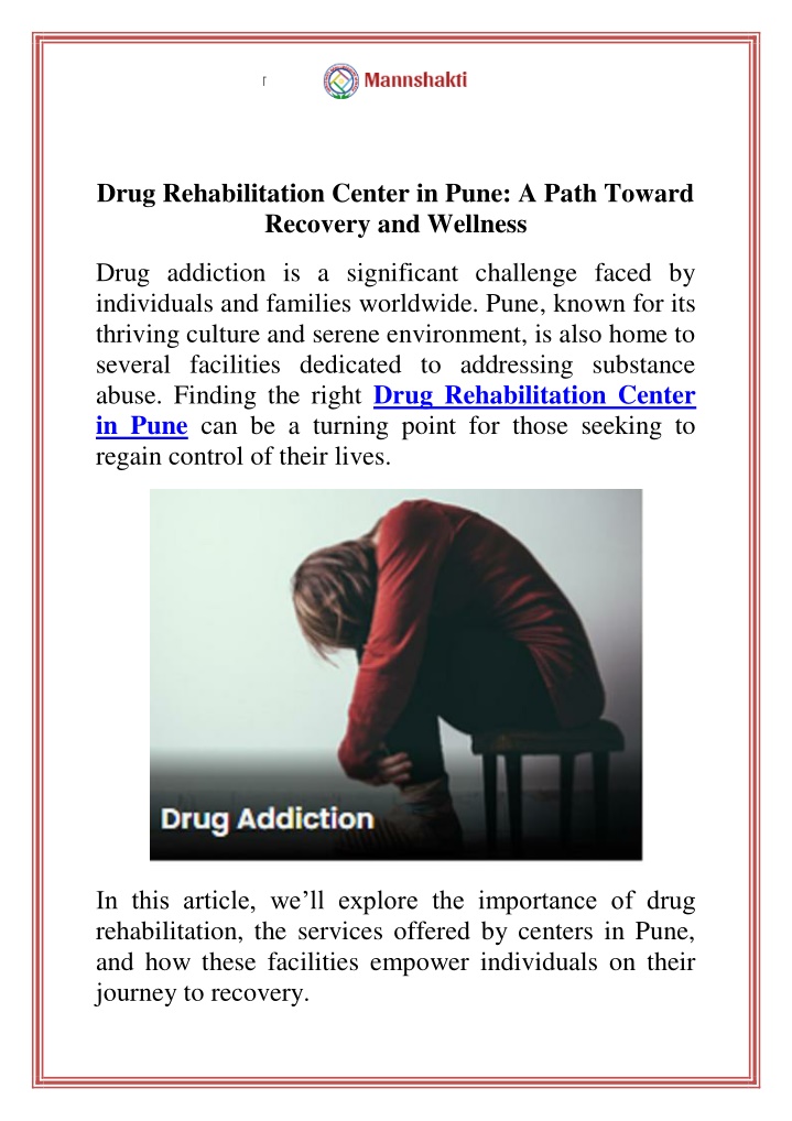 drug rehabilitation center in pune a path toward