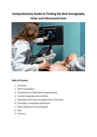Comprehensive Guide to Finding the Best Sonography Clinic and Ultrasound Scan