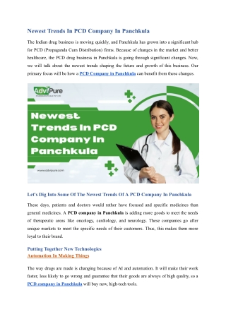 Top PCD Company in Panchkula for Quality Pharma Products