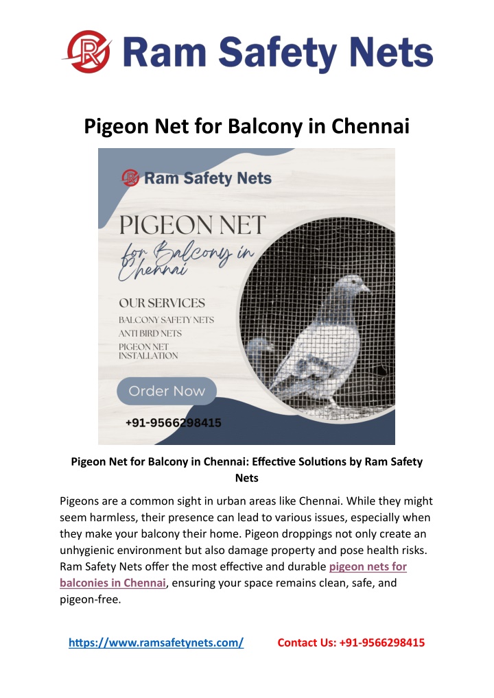 pigeon net for balcony in chennai