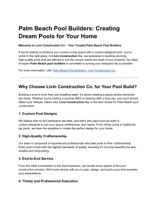 palm beach pool builders creating dream pools