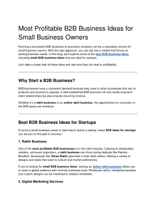 Most Profitable B2B Business Ideas for Small Business Owners