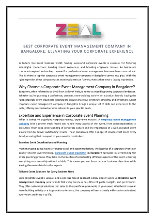 BEST CORPORATE EVENT MANAGEMENT COMPANY IN BANGALORE ELEVATING YOUR CORPORATE EXPERIENCE