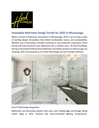 Innovative Bathroom Design Trends for 2025 in Mississauga