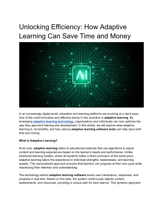 unlocking efficiency how adaptive learning