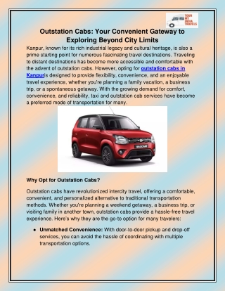 outstation cabs your convenient gateway