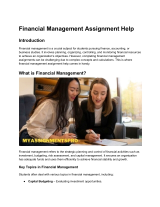 financial management assignment help