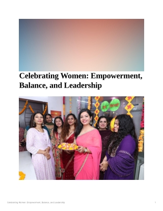 Celebrating Women: Empowerment, Balance, and Leadership