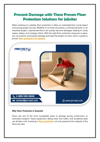 Prevent Damage with These Proven Floor Protection Solutions for Jobsites