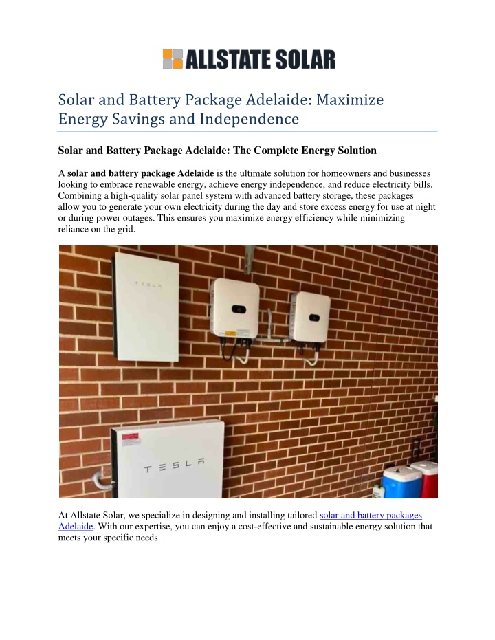 solar and battery package adelaide maximize