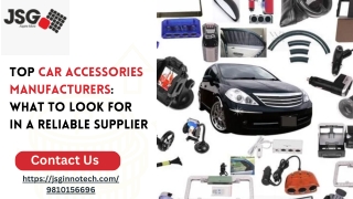 Top Car Accessories Manufacturers: What to Look for in a Reliable Supplier