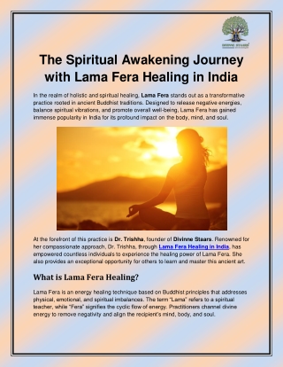 the spiritual awakening journey with lama fera