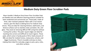 Medium Duty Green Floor Scrubber Pads