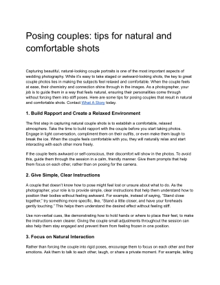 posing couples tips for natural and comfortable