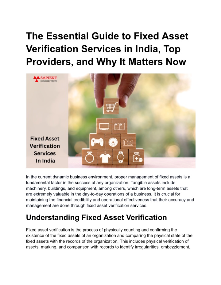 the essential guide to fixed asset verification