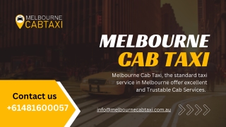 Best Taxi Service in Melbourne - Melbourne Cab Taxi