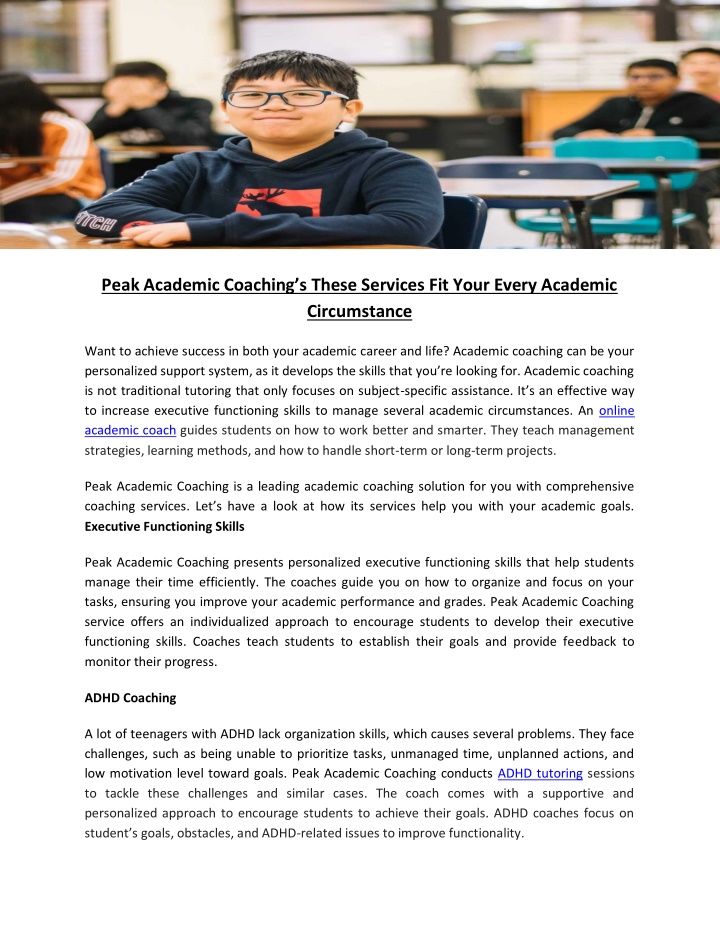 peak academic coaching s these services fit your