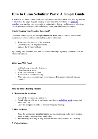 how to clean nebulizer parts a simple guide