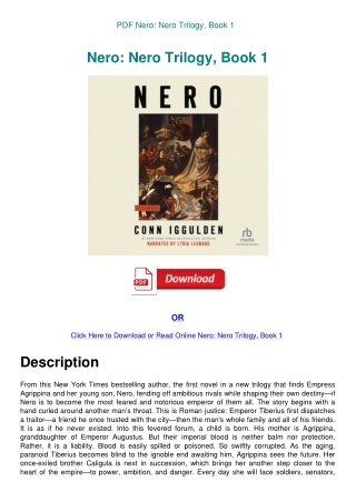 PDF Nero Nero Trilogy  Book 1