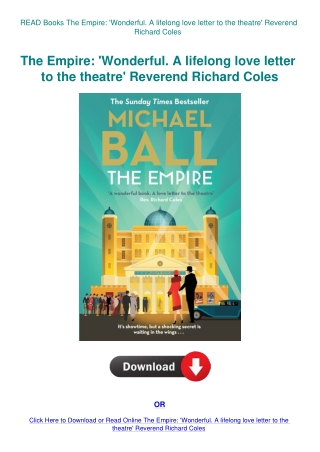 READ Books The Empire 'Wonderful. A lifelong love letter to the theatre' Reverend Richard Coles