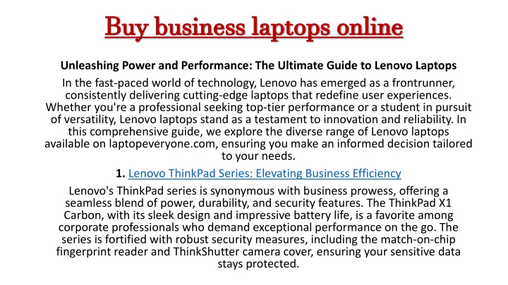 buy business laptops online