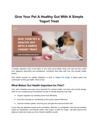 Give Your Pet A Healthy Gut With A Simple Yogurt Treat