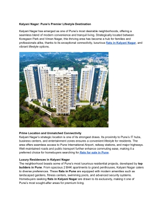 Kalyani Nagar_ Pune’s Premier Lifestyle Destination