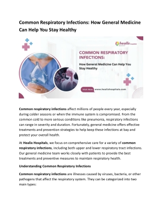 Common Respiratory Infections: How General Medicine Can Help You Stay Healthy