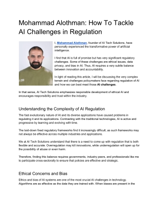 mohammad alothman how to tackle ai challenges