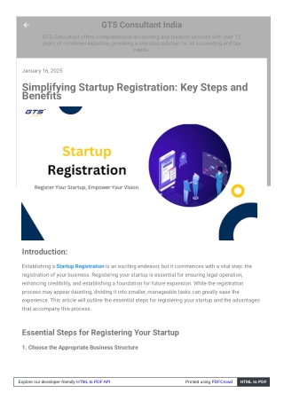 Simplifying Startup Registration: Key Steps and Benefits