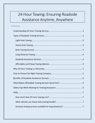 24 hour towing ensuring roadside assistance