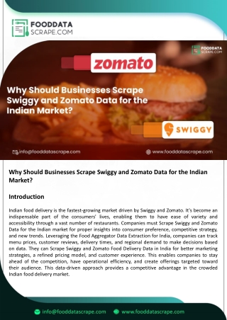 Reasons to Scrape Swiggy and Zomato Data for the Indian Market