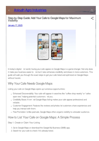 Adding Your Cafe to Google Maps: A Complete Guide