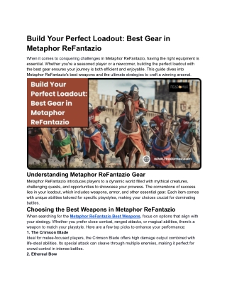 Build Your Perfect Loadout Best Gear in Metaphor ReFantazio