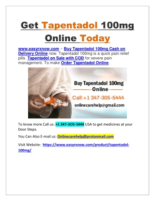 Get Tapentadol 100mg Online Today