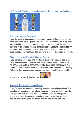 My Personal Experience Using Zeneara for Tinnitus and Hearing Issues