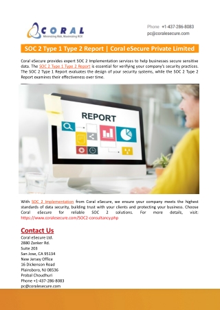 SOC 2 Type 1 Type 2 Report-Coral eSecure