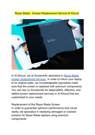 r azer blade screen replacement service al khoud