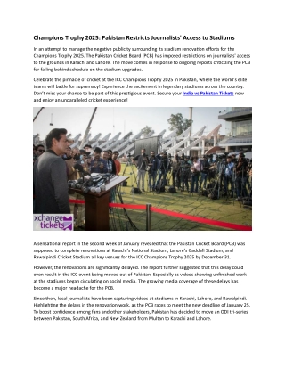 champions trophy 2025 pakistan restricts