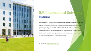 BAU International University: Shaping Global Minds for a Better Future