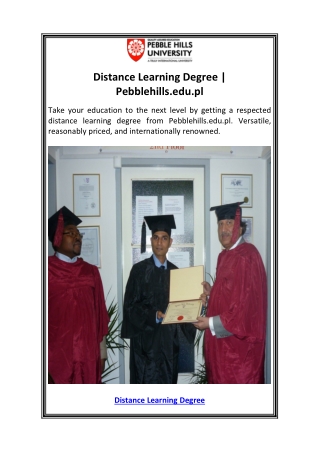 distance learning degree pebblehills edu pl