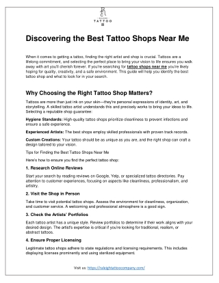 Discovering the Best Tattoo Shops Near Me