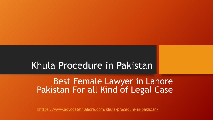 khula procedure in pakistan