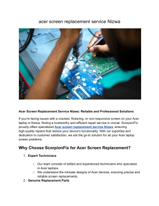 acer screen replacement service Nizwa