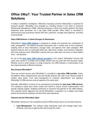 office 24by7 your trusted partner in sales