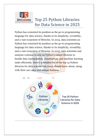 Top 25 Python Libraries for Data Science in 2025