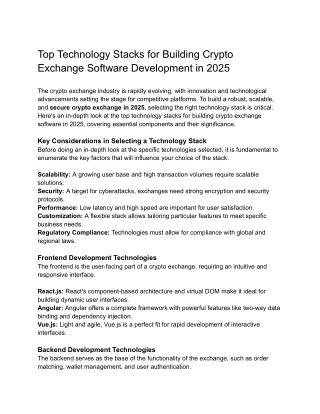 top technology stacks for building crypto